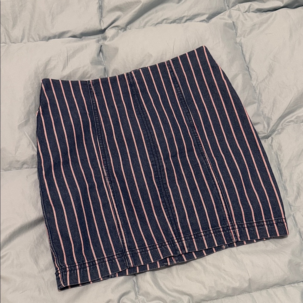 Altar'd State Denim Striped Pencil Skirt